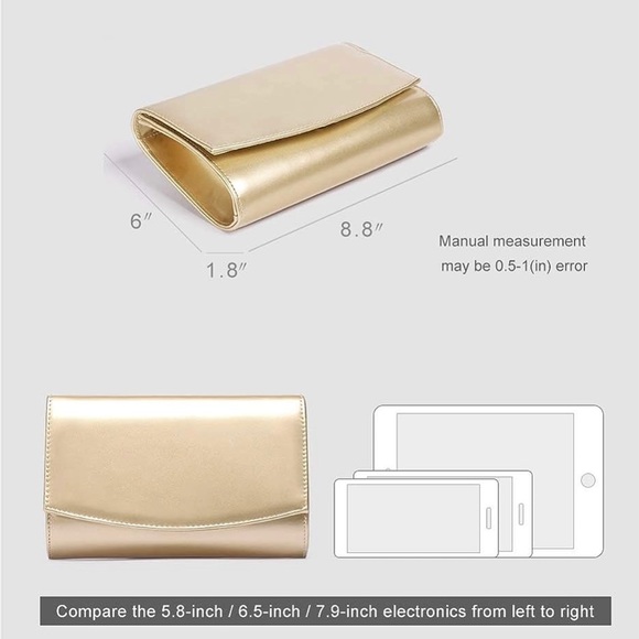 Wallyn's Gold metallic evening bag or clutch. NWT - Picture 2 of 8